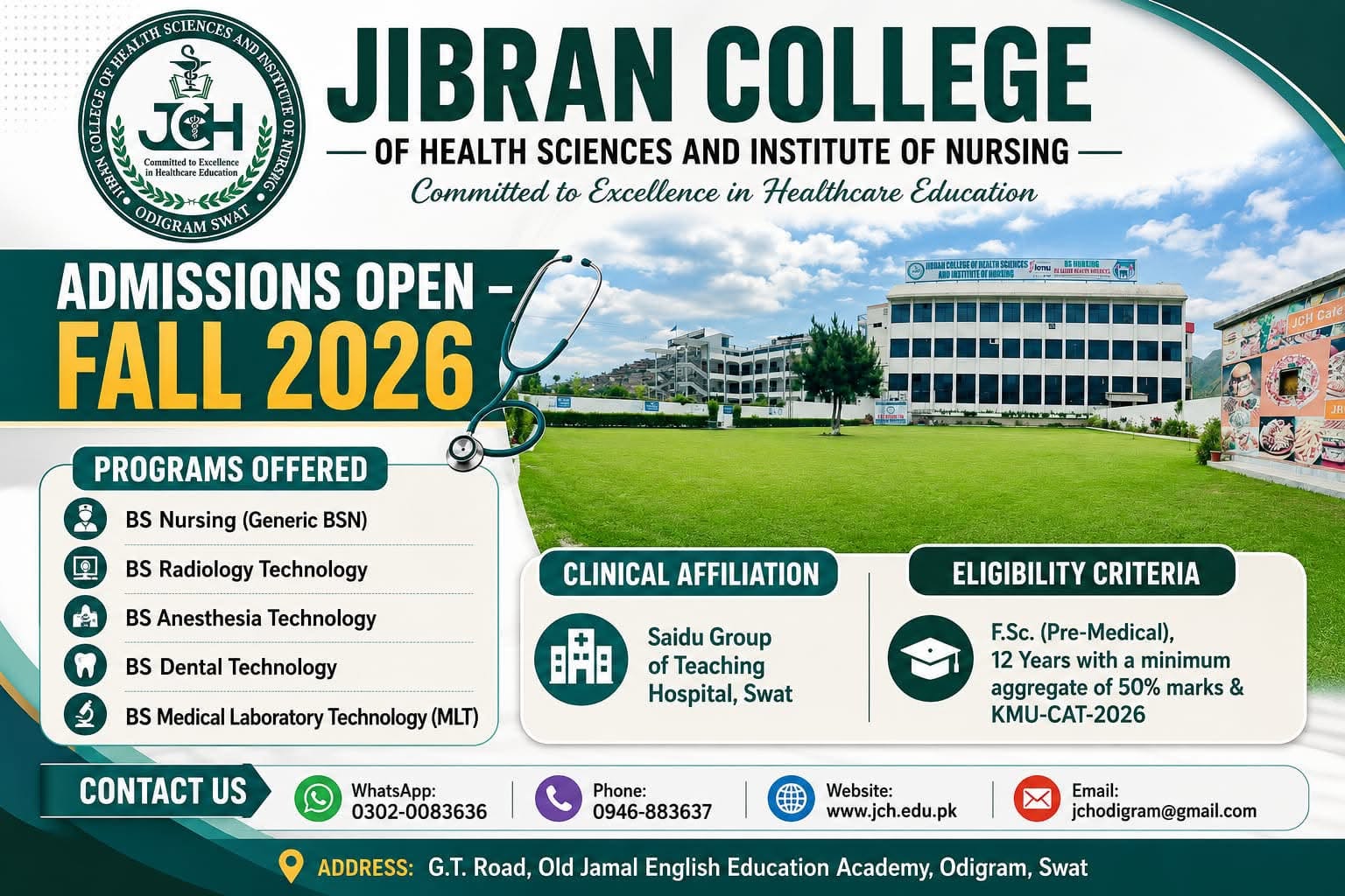 Admissions Open — Fall 2025 at JCHS